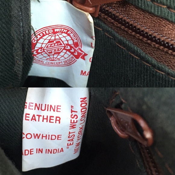 EAST WEST Leather Crossbody-Travel Organizer-Brwn - Picture 7 of 8